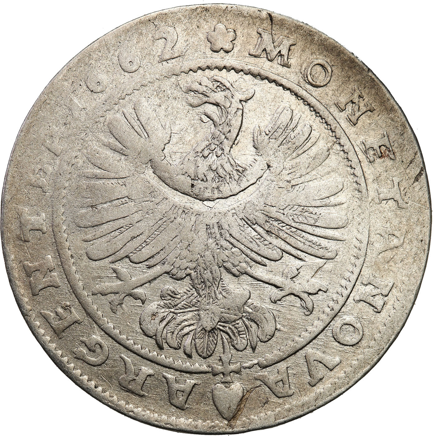 Śląsk, księstwo legnicko-brzesko-wołowskie. Krystian Wołowski. 15 krajcarów 1662, Brzeg – WOLAV